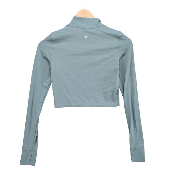 Lululemon Cropped Jacket Womens Sage Green Long Sleeve Thumbholes Size S - Picture 2 of 8